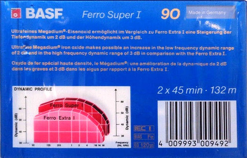 Compact Cassette BASF Ferro Super I 90 Type I Normal 1989 Europe