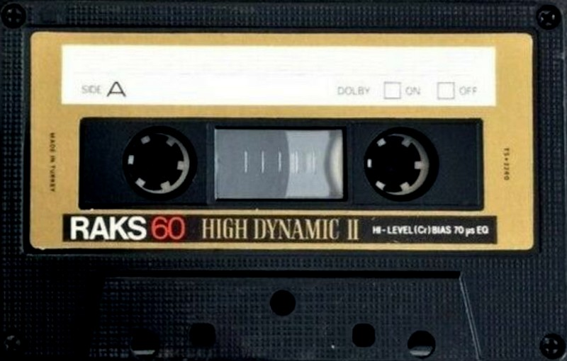 Compact Cassette RAKS High Dynamic II 60 Type II Chrome 1978 Europe
