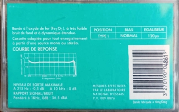 Compact Cassette Carrefour UD I 90 Type I Normal Europe