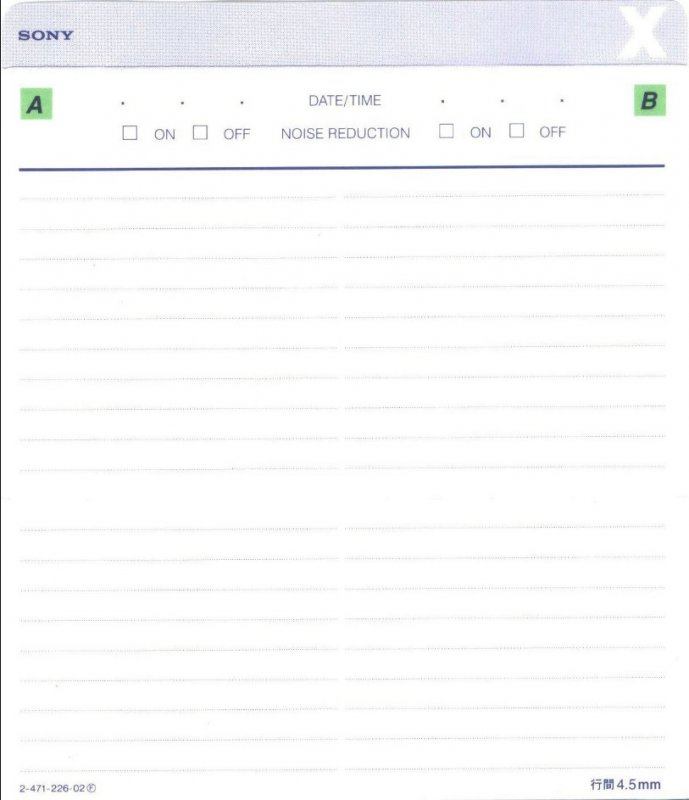 Compact Cassette Sony XII 74 "C-74X2B" Type II Chrome 1994 Japan