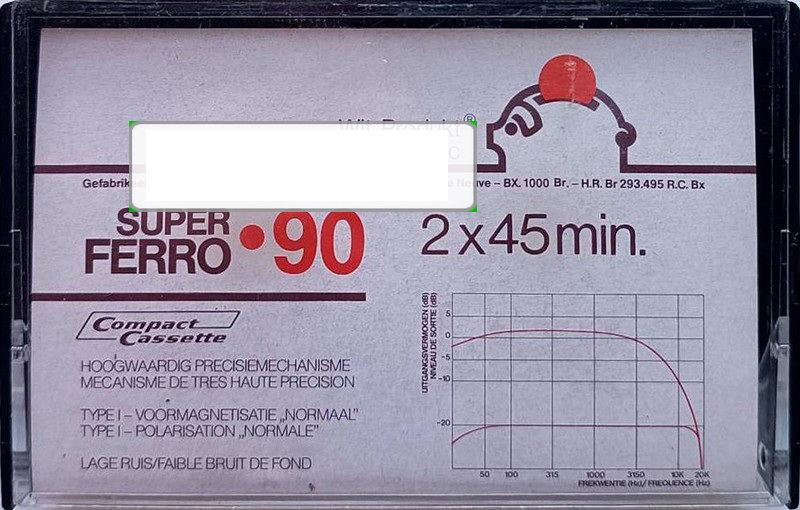 Compact Cassette Wit Produkt 90 "Super Ferro" Type I Normal Belgium