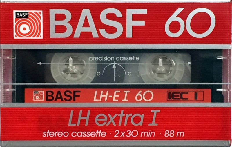 Compact Cassette BASF LH Extra I 60 "Large Window" Type I Normal 1985 North America
