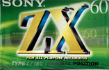 Compact Cassette Sony ZX 60 "C-60ZXA" Type I Normal 1999 Europe