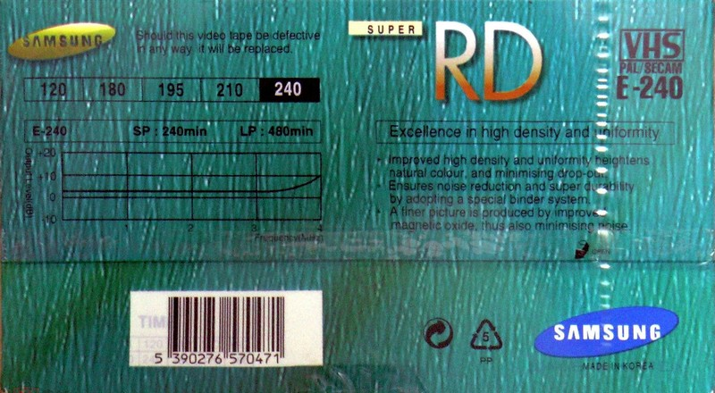 VHS, Video Home System Samsung Super RD 240 Type I Normal Europe