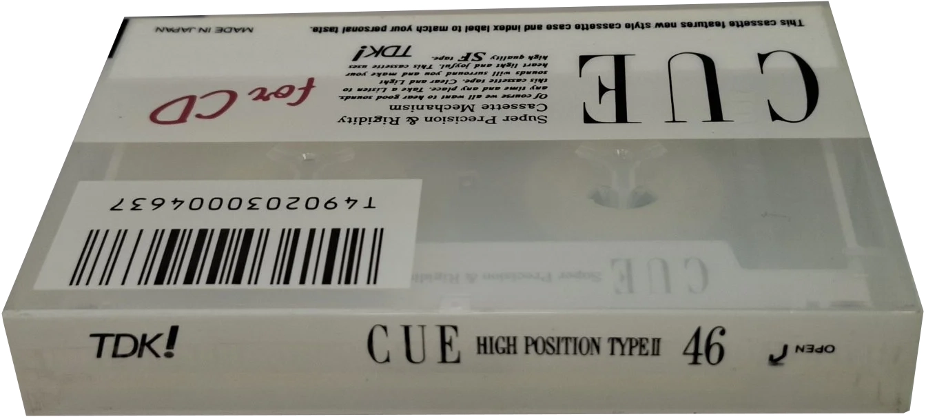 Compact Cassette TDK CUE 46 "CUE-46W" Type II Chrome 1987 Japan