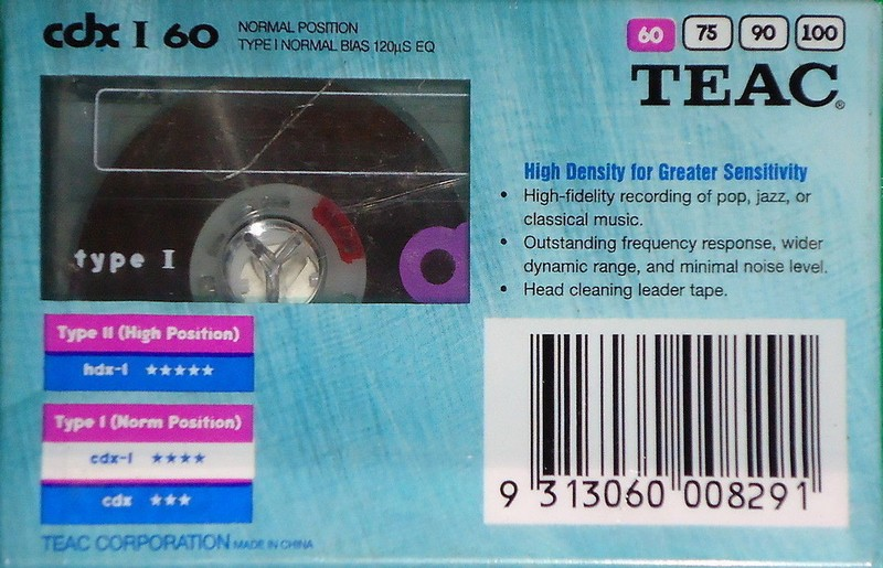 Compact Cassette Teac CDX I 60 Type I Normal 1990 Worldwide