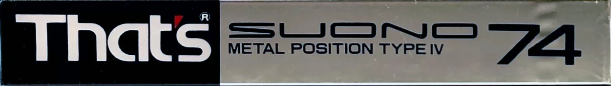 Compact Cassette Thats Suono 74 Type IV Metal 1988 North America