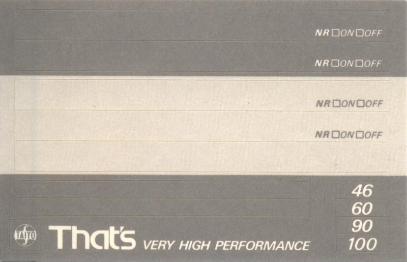 Compact Cassette Thats MG-X 100 Type IV Metal 1990 Europe