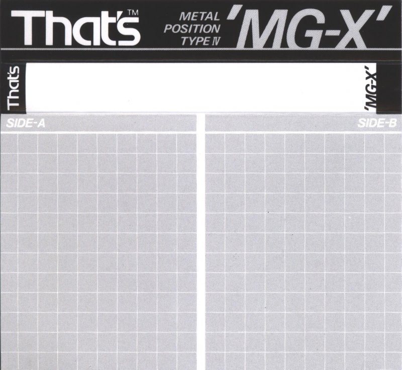Compact Cassette Thats MG-X 100 Type IV Metal 1990 Europe