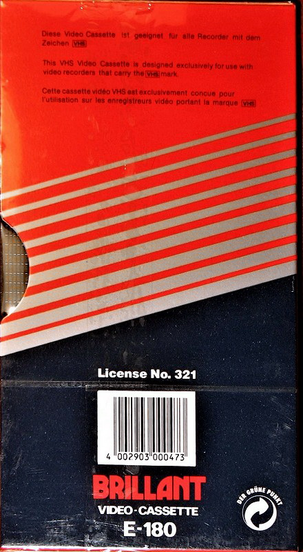 VHS, Video Home System Brilliant 180 Type I Normal Europe