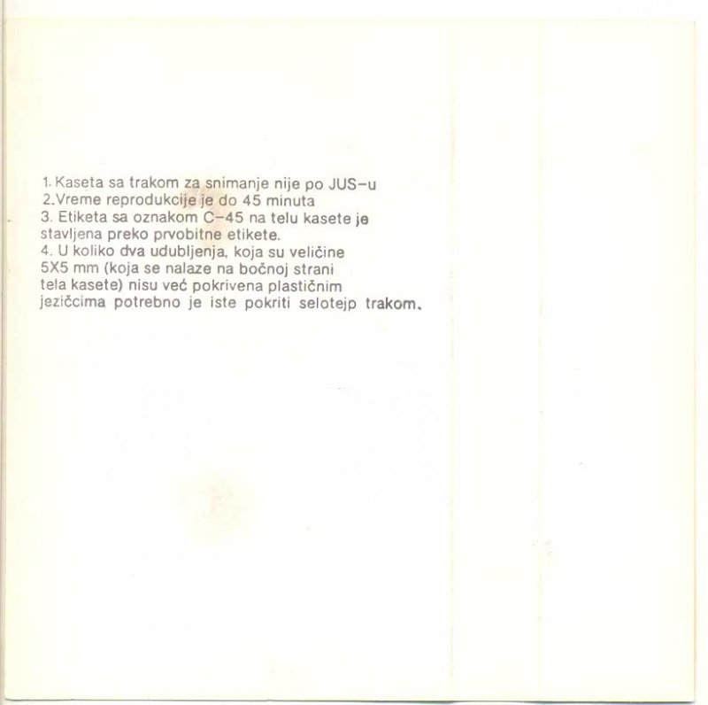 Compact Cassette PGP RTB 45 Type I Normal Yugoslavia