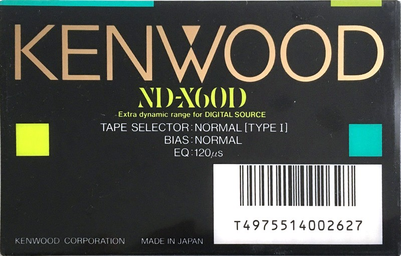 Compact Cassette Kenwood ND-x 60 Type I Normal 1987 Japan