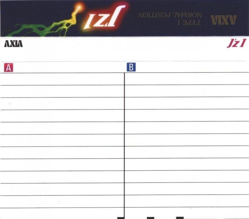 Compact Cassette AXIA J`z 1 50 "JZ1B 50" Type I Normal 1993 Japan