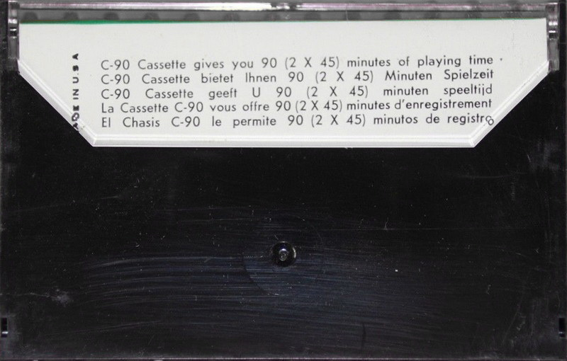 Compact Cassette Sound 90 Type I Normal USA