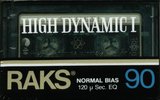 Compact Cassette RAKS High Dynamic I 90 Type I Normal 1985 Iran