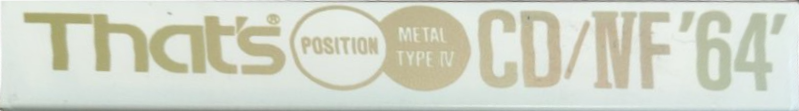 Compact Cassette Thats CD-IVF 64 Type IV Metal 1990 Japan