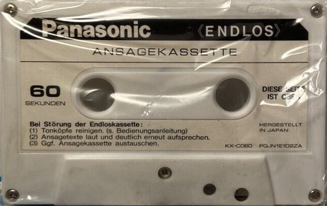 Compact Cassette Panasonic 1 "KX-C060" Endless Cassette Germany