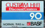 Compact Cassette Costum Hi Fi 90 "Discount Centers" Type I Normal USA