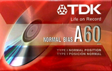 Compact Cassette TDK A 60 "6395 1181-D" Type I Normal 2008 USA