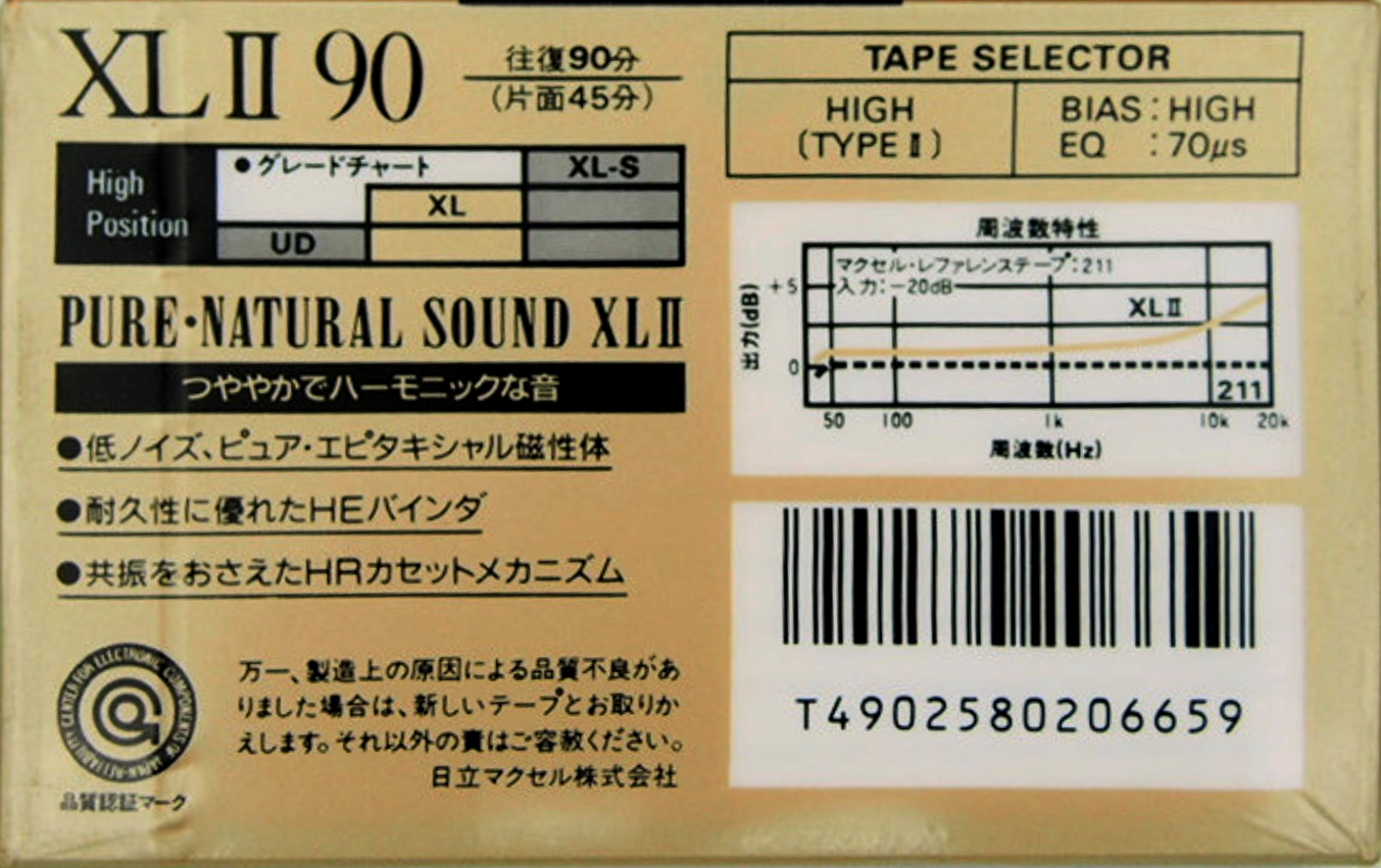 Compact Cassette Maxell XLII 90 Type II Chrome 1988 Japan