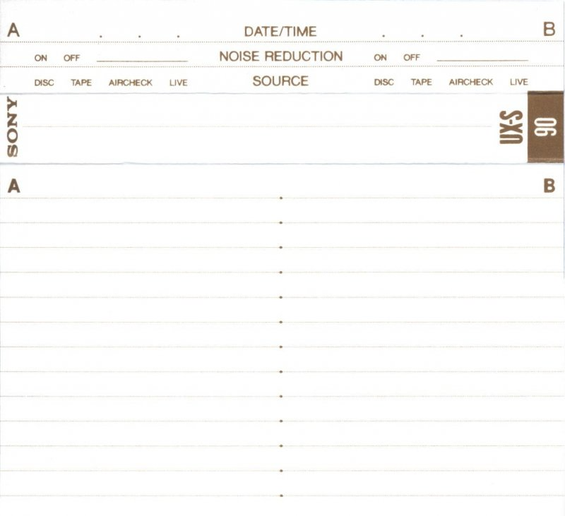 Compact Cassette Sony UX-S 90 "UX-S90c" Type II Chrome 1990 Europe