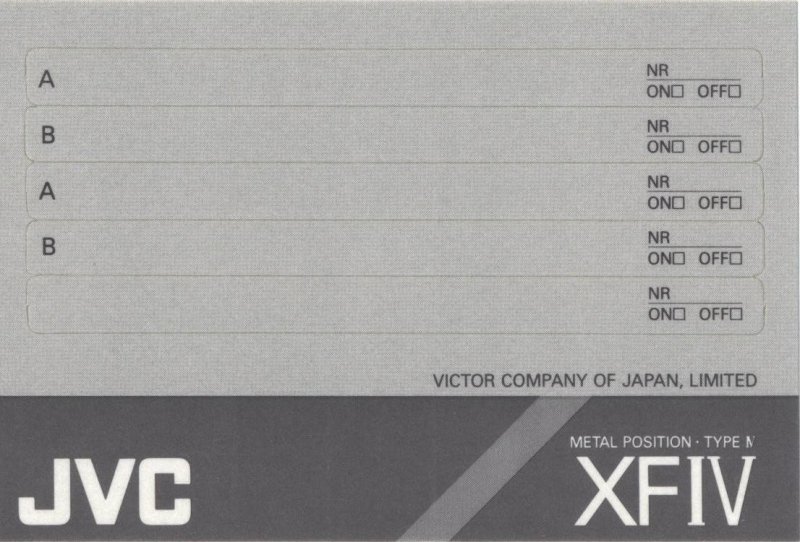 Compact Cassette JVC XFIV 90 Type IV Metal 1990 North America