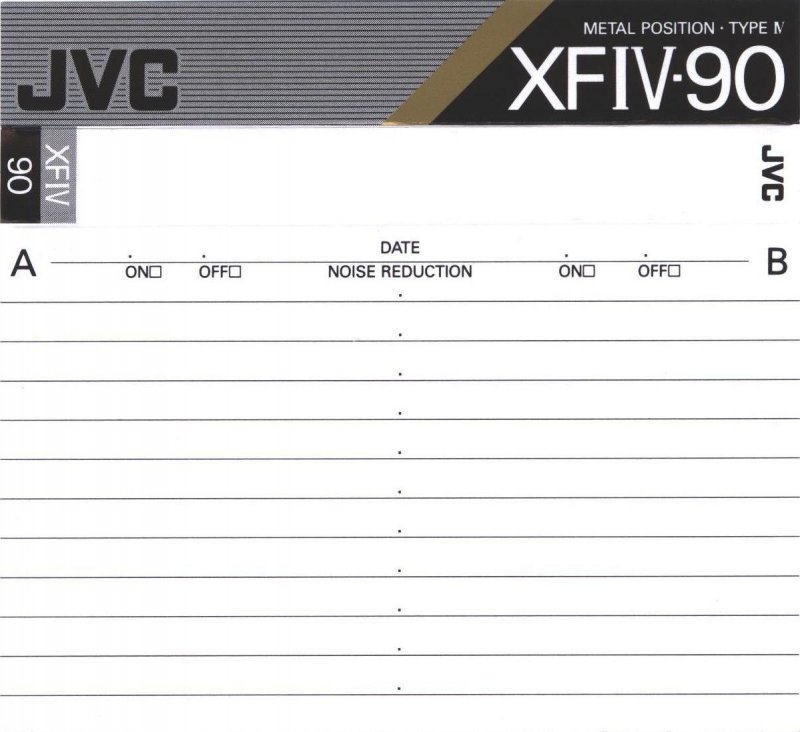 Compact Cassette JVC XFIV 90 Type IV Metal 1990 North America