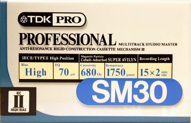Compact Cassette TDK PRO SM 30 Type II Chrome 1997 USA