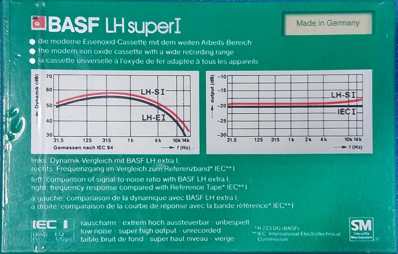 Compact Cassette BASF LH Super I 120 "LH Super I" Type I Normal 1982 Europe