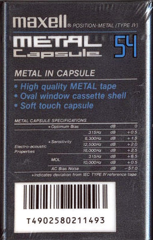 Compact Cassette Maxell Capsule Metal 54 Type IV Metal 1990 Europe