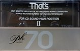Compact Cassette Thats PH-II 70 Type II Chrome 1989 Japan