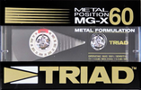 Compact Cassette Triad MG-X 60 Type IV Metal 1986 North America