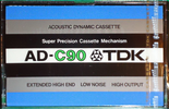 Compact Cassette TDK AD 90 Type I Normal 1977 Europe, USA
