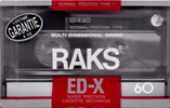 Compact Cassette RAKS ED-X 60 Type I Normal 1990 Europe