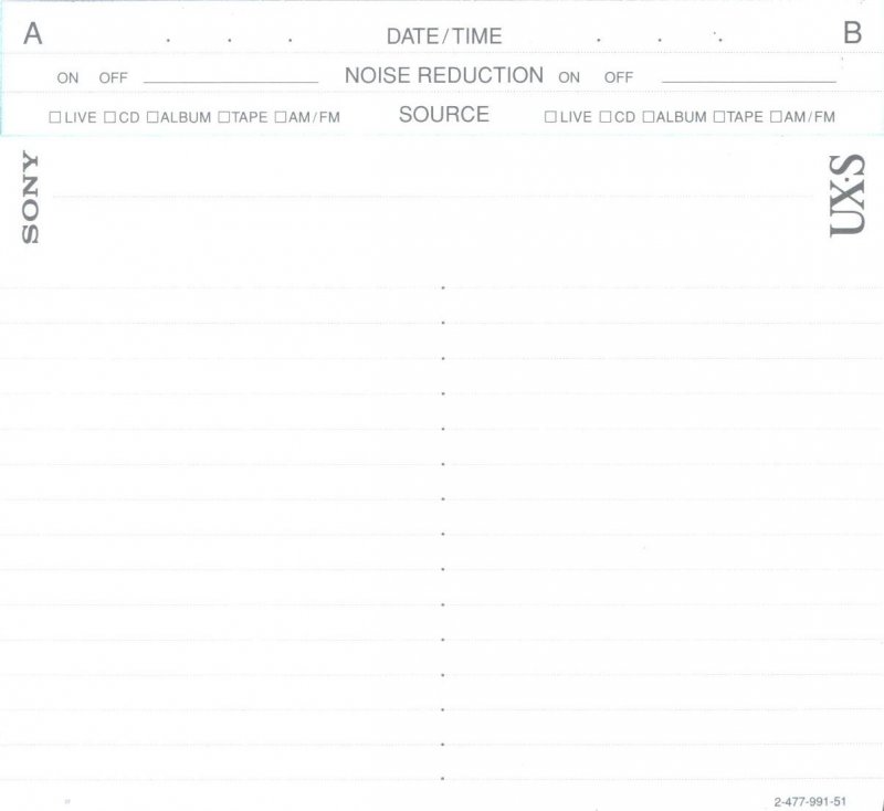 Compact Cassette Sony UX-S 90 Type II Chrome 2000 Europe