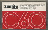 Compact Cassette Sunlife 60 Type I Normal 1973 Japan