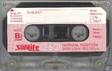 Compact Cassette Sunlife 60 Type I Normal 1973 Japan