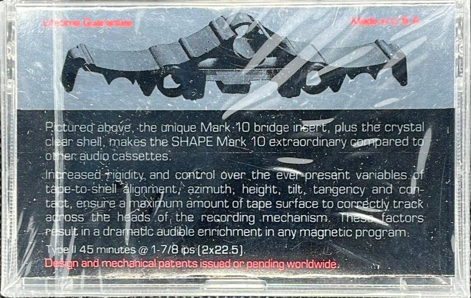 Compact Cassette Shape Mark 10 CX 45 Type II Chrome 1983 USA