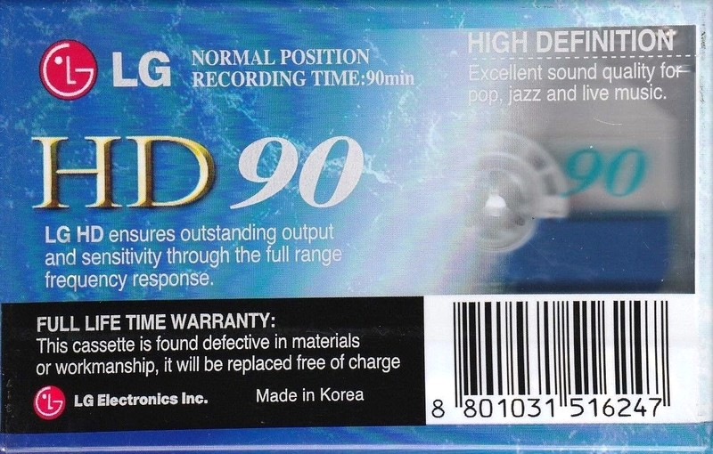Compact Cassette LG HD 90 Type I Normal 2001 South Korea