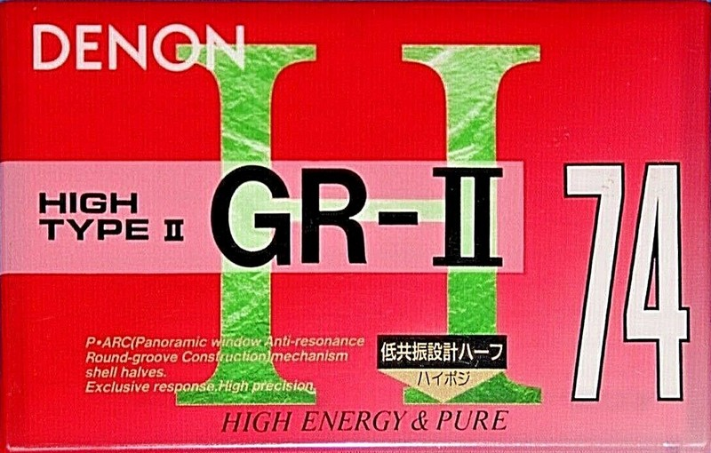 Compact Cassette Denon GR-II 74 "GR-2 74U" Type II Chrome 1994 Japan