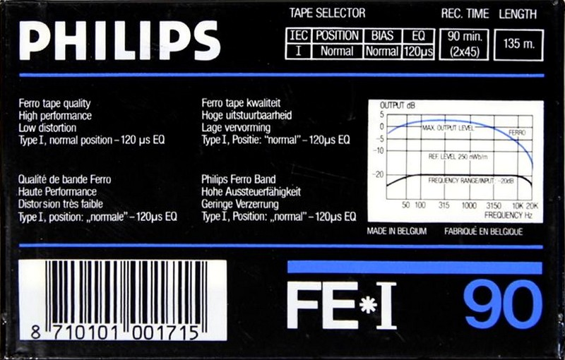 Compact Cassette Philips FE-I 90 Type I Normal 1985 Europe