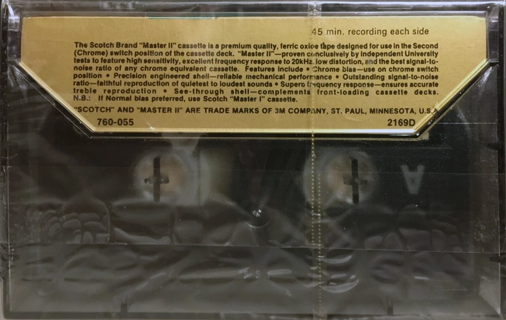 Compact Cassette Scotch Master II 90 Type II Chrome 1975 USA