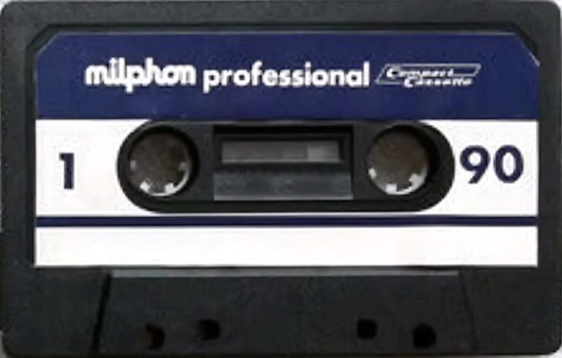 Compact Cassette Milphon 90 "Professional" Type I Normal 1976 Italy