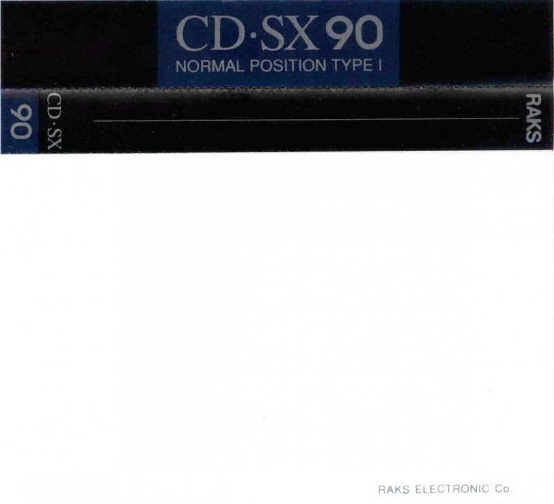 Compact Cassette RAKS CD-SX 90 Type I Normal 1990 Europe