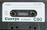 Compact Cassette Currys Standard 90 Type I Normal 1978 UK