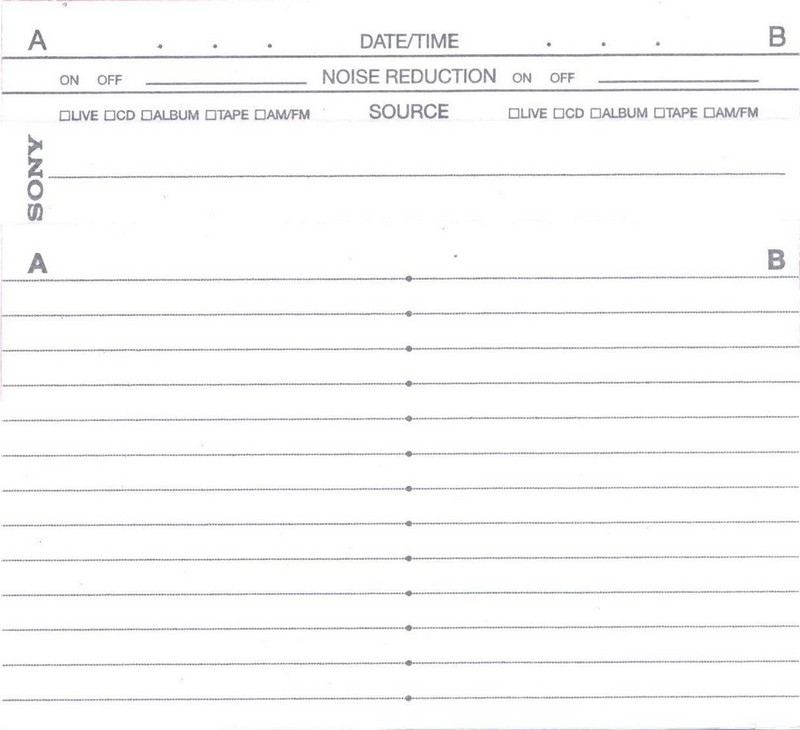 Compact Cassette Sony HF 60 Type I Normal 1995 North America