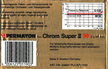 Compact Cassette Permaton Chrom Super II 90 Type II Chrome 1984 Europe