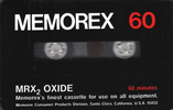 Compact Cassette Memorex MRX2 Oxide 60 Type I Normal 1974 USA