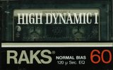 Compact Cassette RAKS High Dynamic I 60 Type I Normal 1985 Iran
