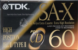 Compact Cassette TDK SA-X 60 "SA-X60ET" Type II Chrome 1992 Europe